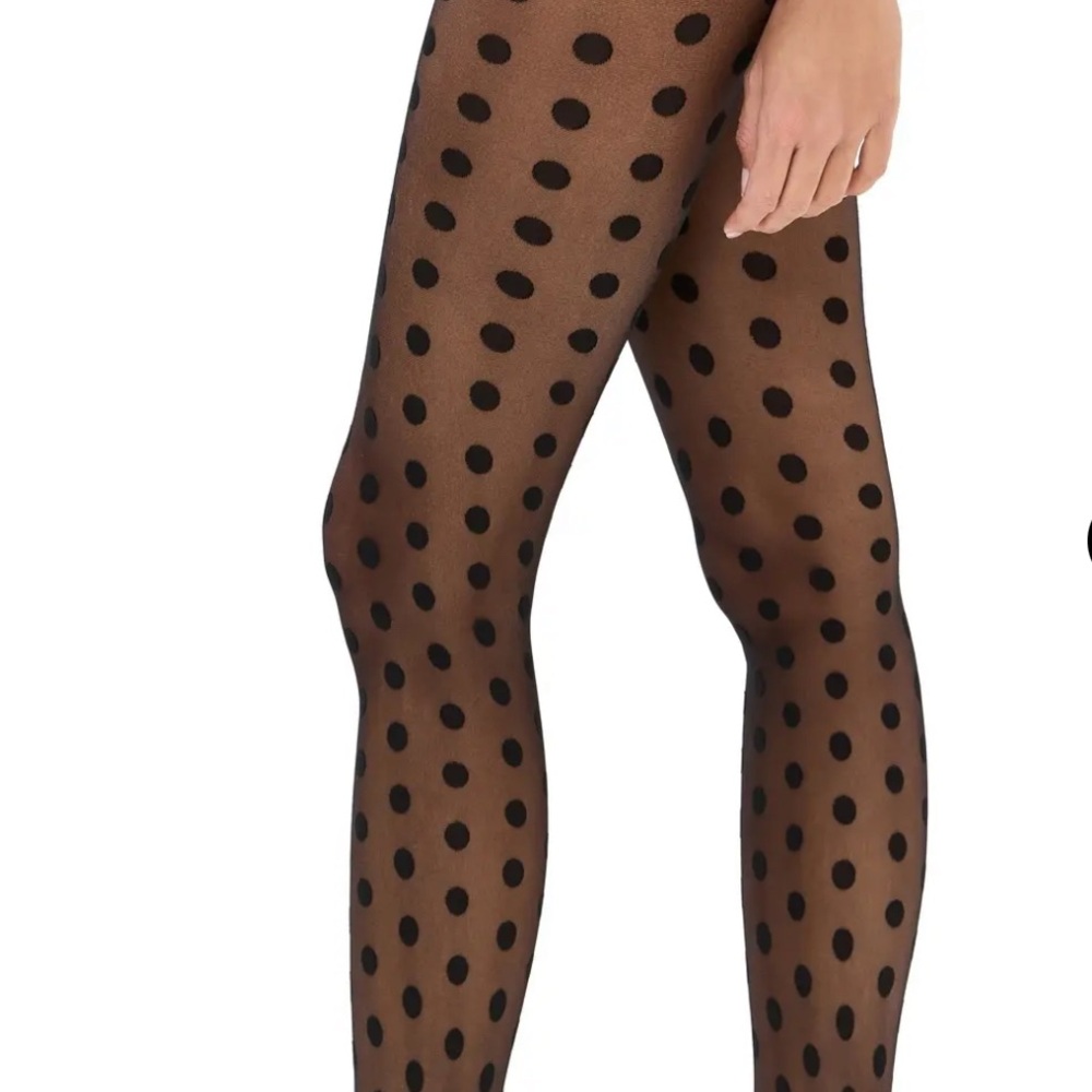 Wolford Bonny Dot Tights Black size Large New Rare - Picture 3 of 7